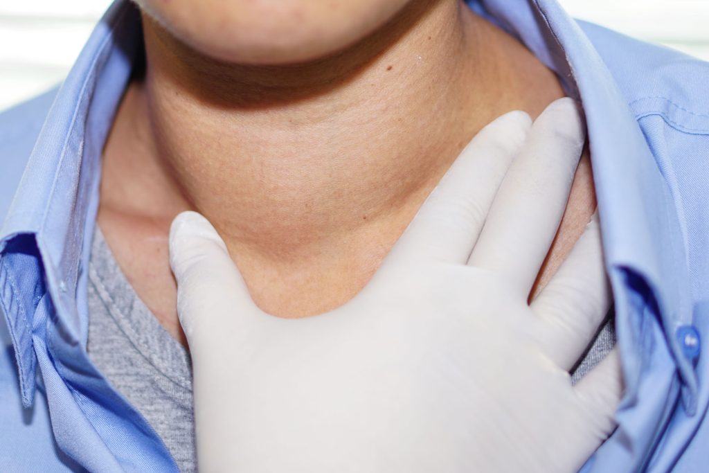 Patient with a thyroid condition.