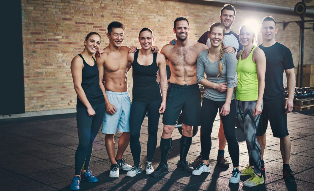 Group of active people.