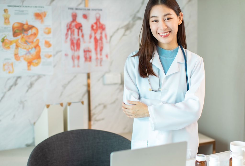 Female doctor in clinic.