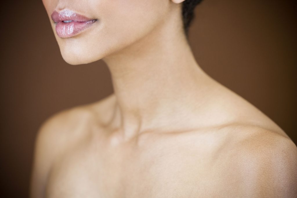 Close up of woman neck.