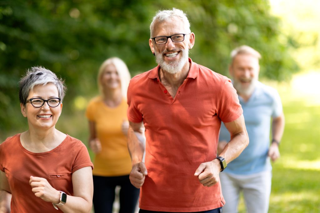 Group of healthy senior friends.