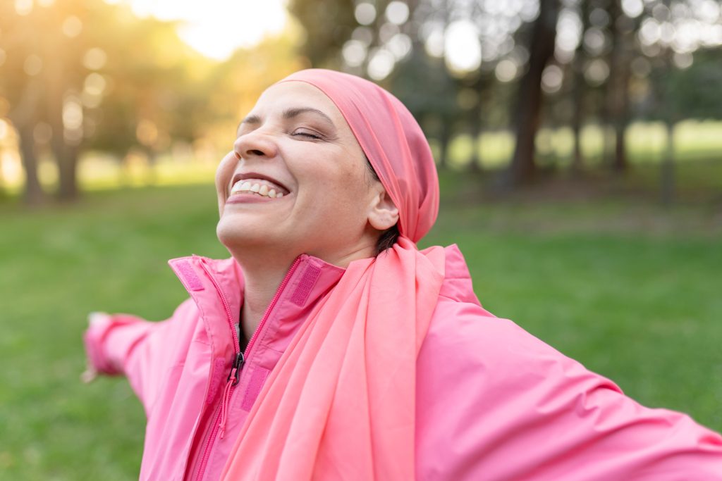 Smiling woman.
