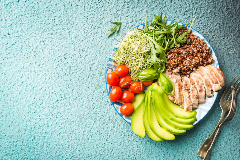 Healthy food in plate.