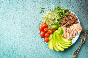 Healthy food in plate.